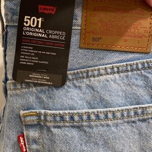 Levi's Light Blue 501 Cropped Jeans